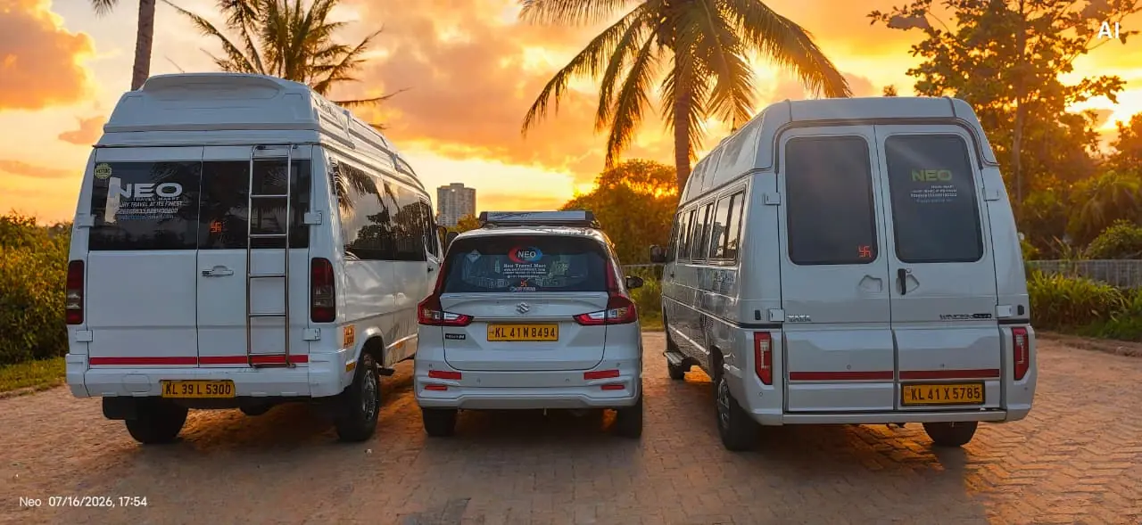 Yatra Taxi premium taxi fleet with Force Urbania, Ertiga and tempo traveller rear view